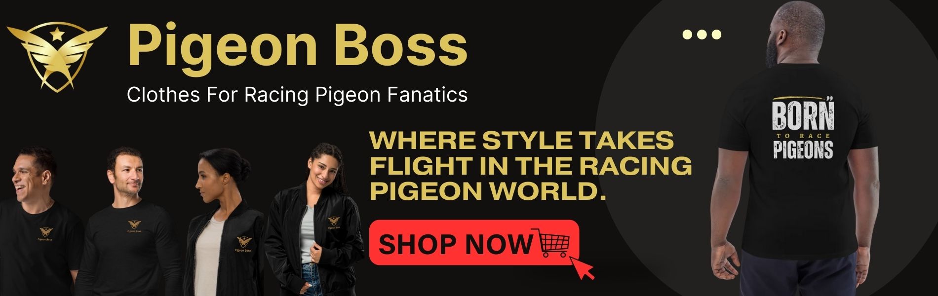Pigeon boss clothes banner 1200 x 628 px 1900 x 600 px