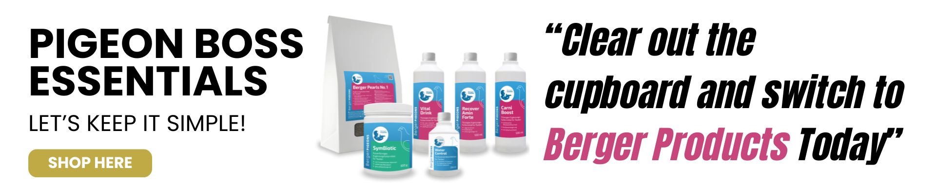 Berger Products For Racing Pigeons