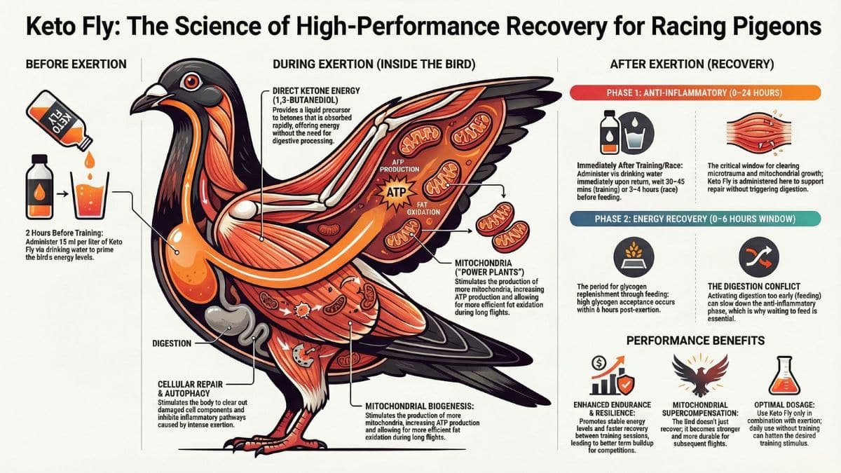 Fly Max Keto Fly: Fly Max Keto Fly liquid ketones for unbeatable racing performance and revolutionary energy for racing pigeons
