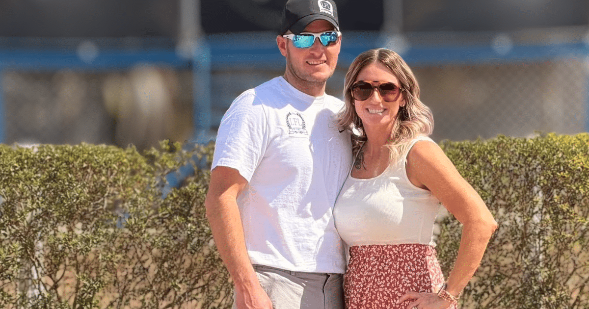 Wes Lamons wearing an LFL hat and sunglasses outdoors with his wife Tiffany Lamons from Lamons Family Loft.